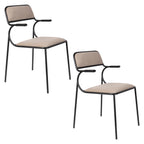 Alba - Dining Room Armchair - Fabric - Black/Beige