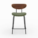 Chaise pour îlot central Jade en velours côtelé vert kaki 64.5 cm (lot de 2)