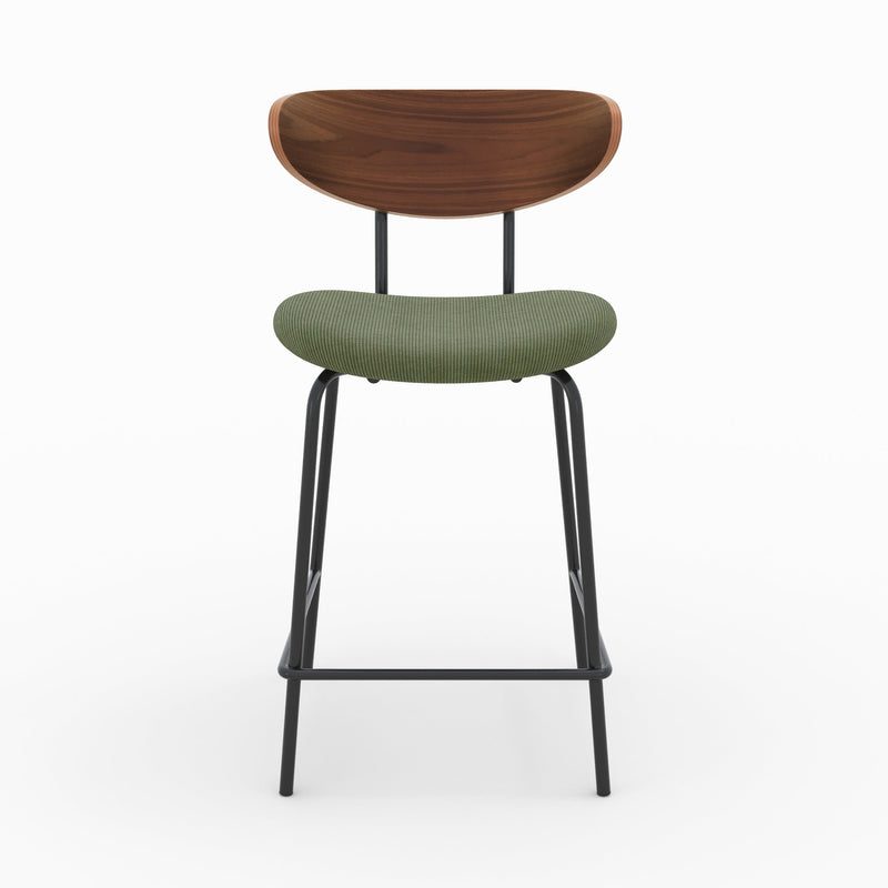 Chaise pour îlot central Jade en velours côtelé vert kaki 64.5 cm (lot de 2)