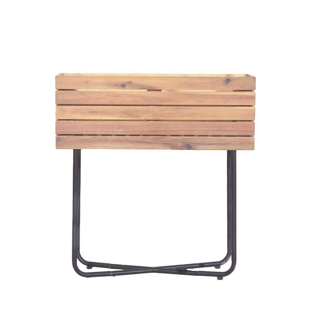 Kora - Planter - Wood and Metal - Light Wood