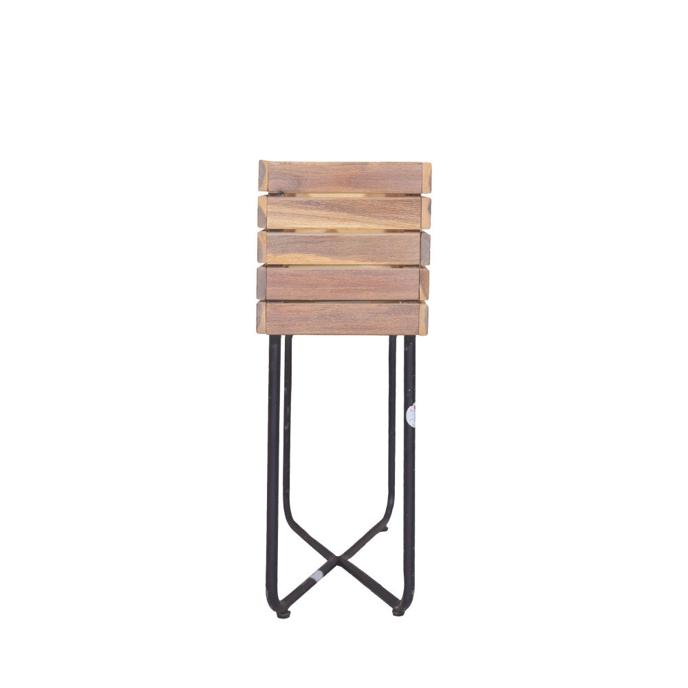 Kora - Planter - Wood and Metal - Light Wood