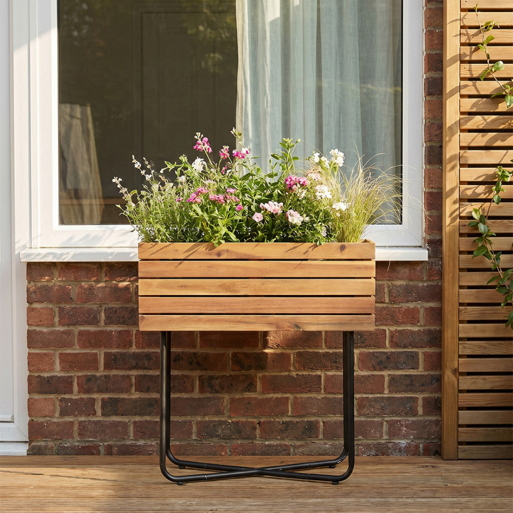 Kora - Planter - Wood and Metal - Light Wood