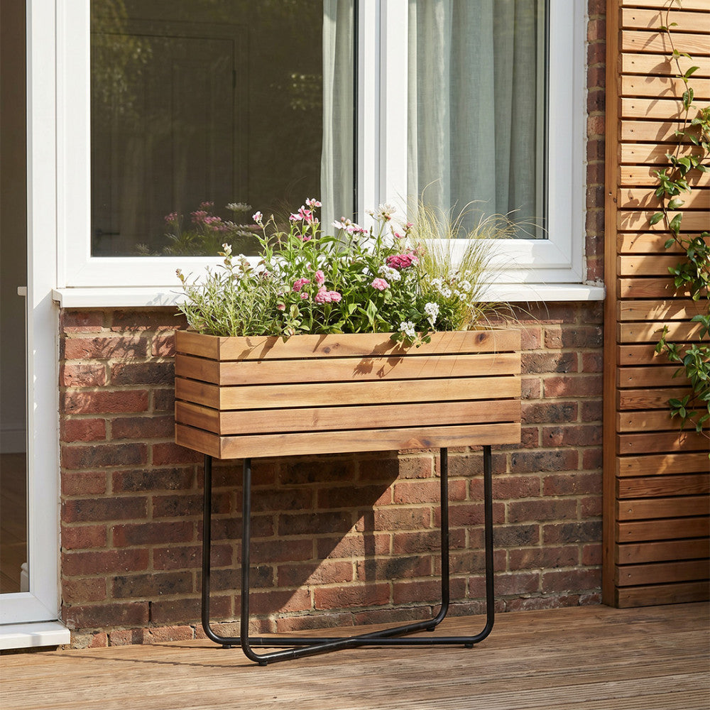 Kora - Planter - Wood and Metal - Light Wood