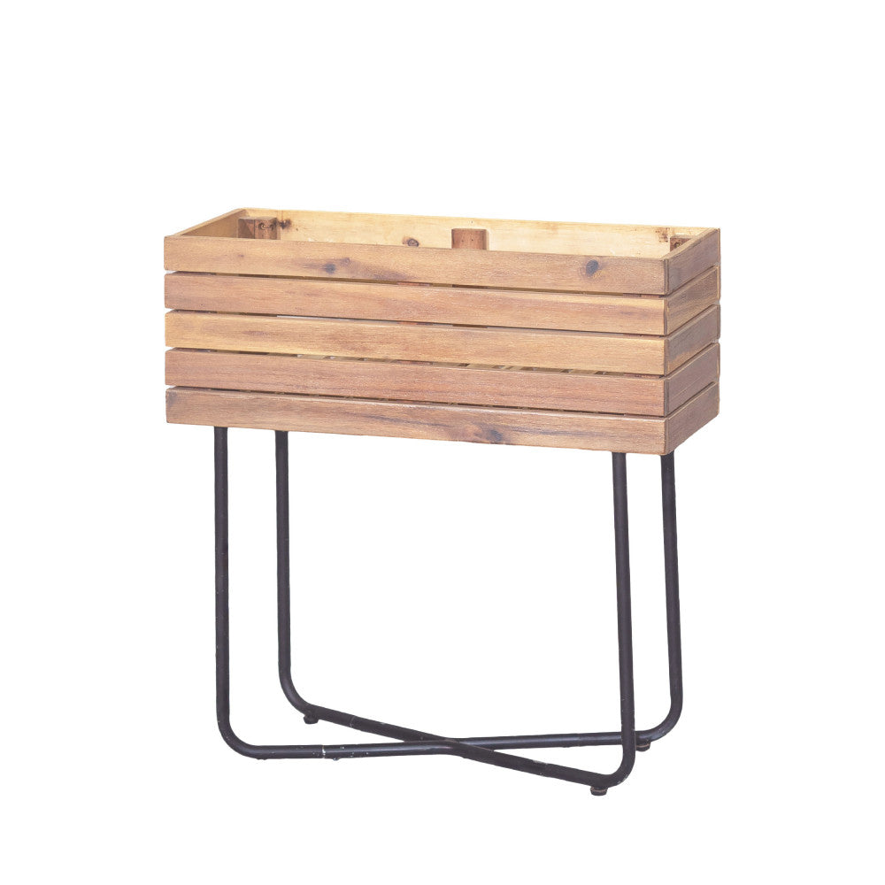 Kora - Planter - Wood and Metal - Light Wood
