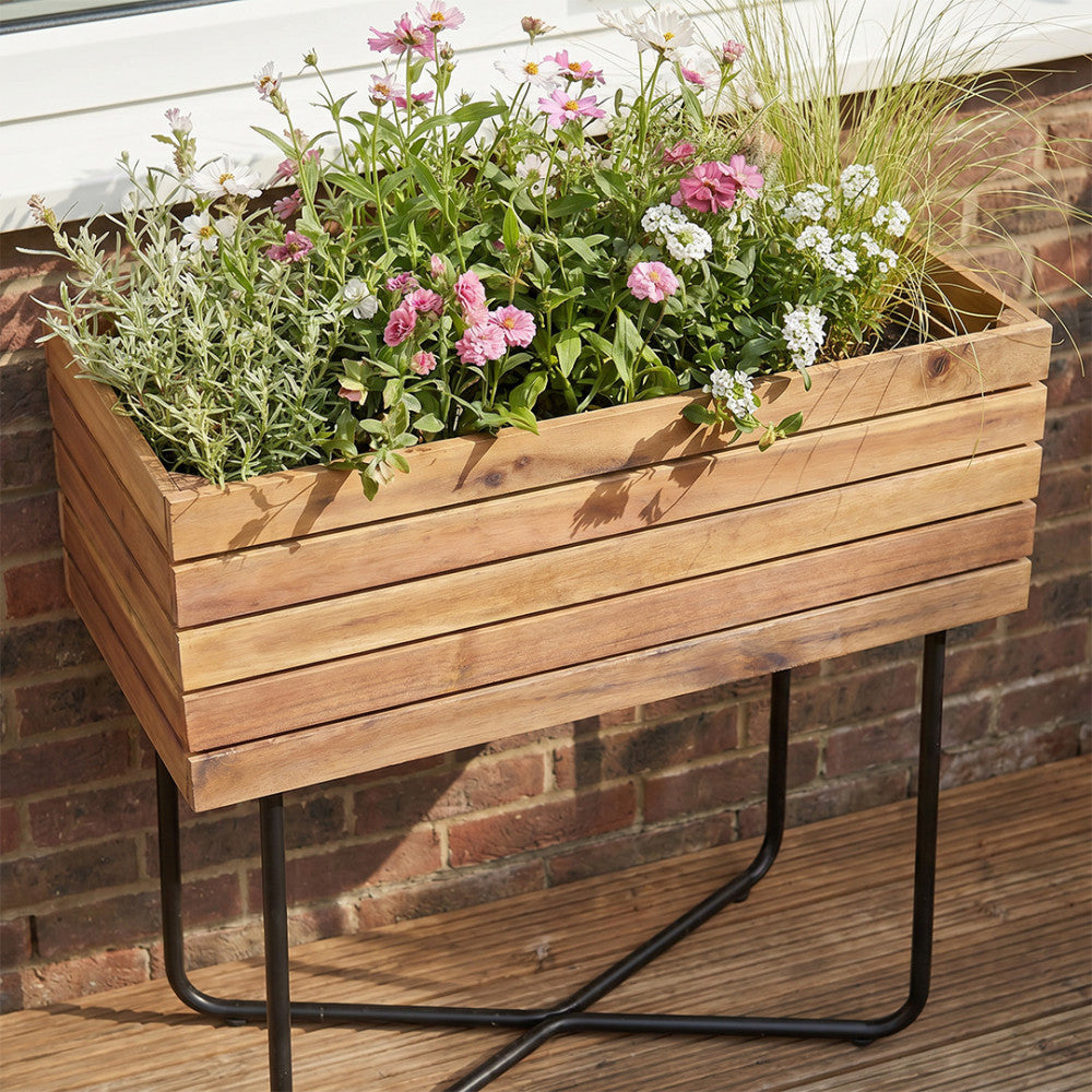 Kora - Planter - Wood and Metal - Light Wood