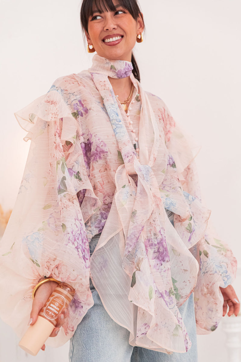 JASMÉE Lilas - Blouse À Volants