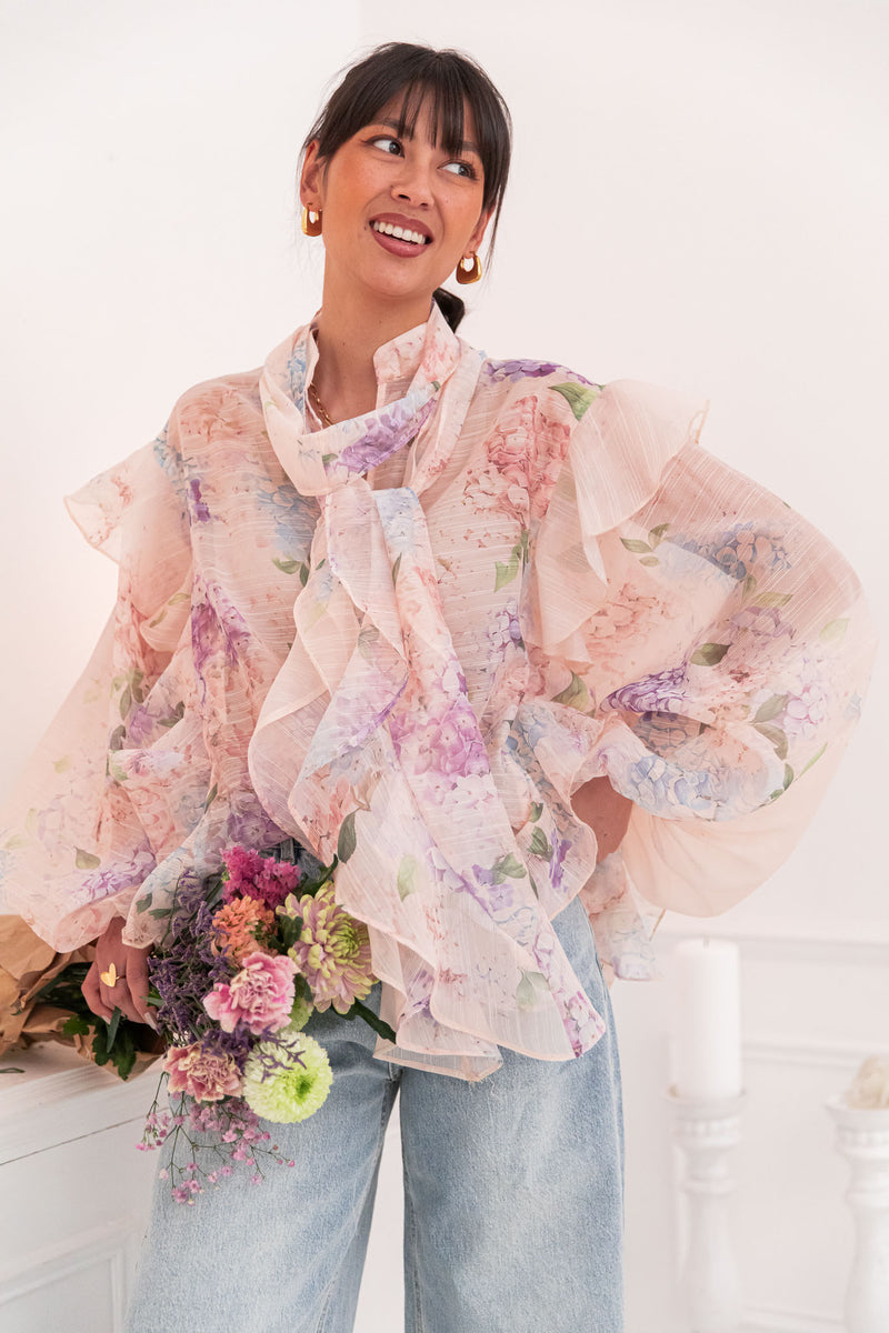 JASMÉE Lilas - Blouse À Volants