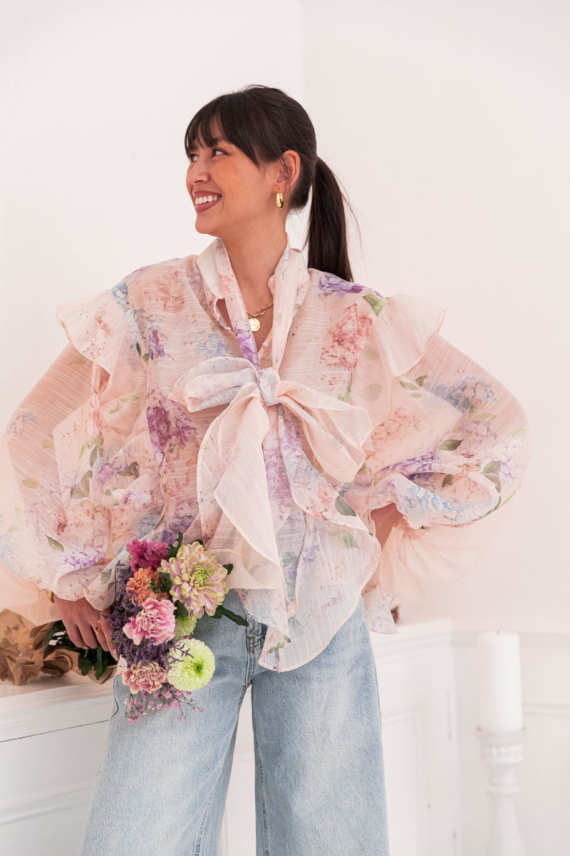 JASMÉE Lilas - Blouse À Volants
