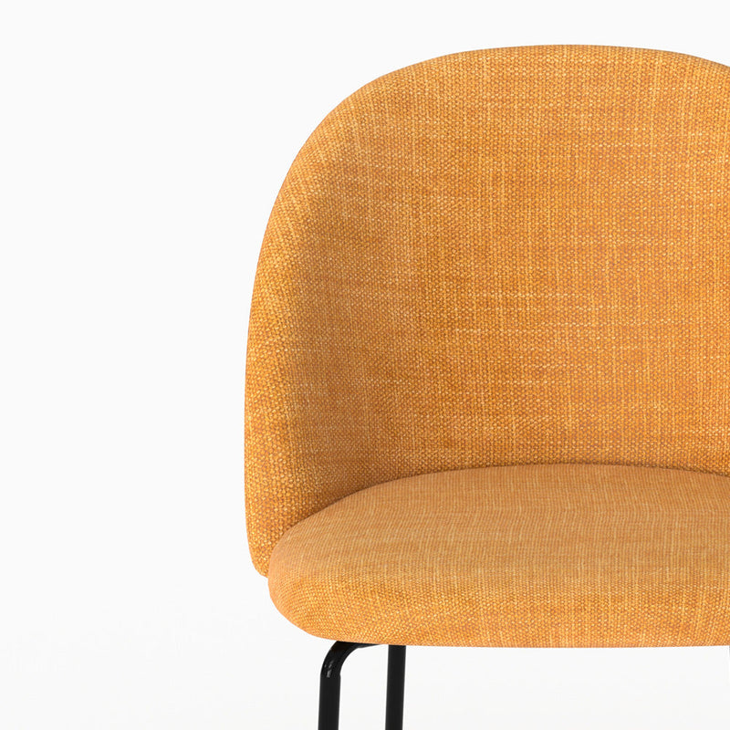 Lot de 2 chaises Karl en tissu texturé jaune moutarde