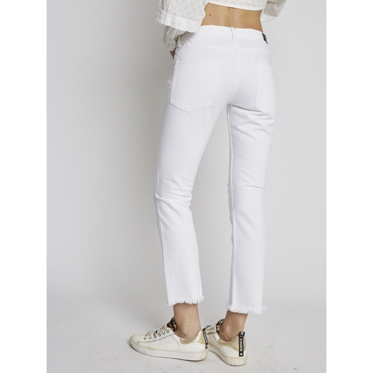 Berenice - White Straight-Leg Jeans 7/8