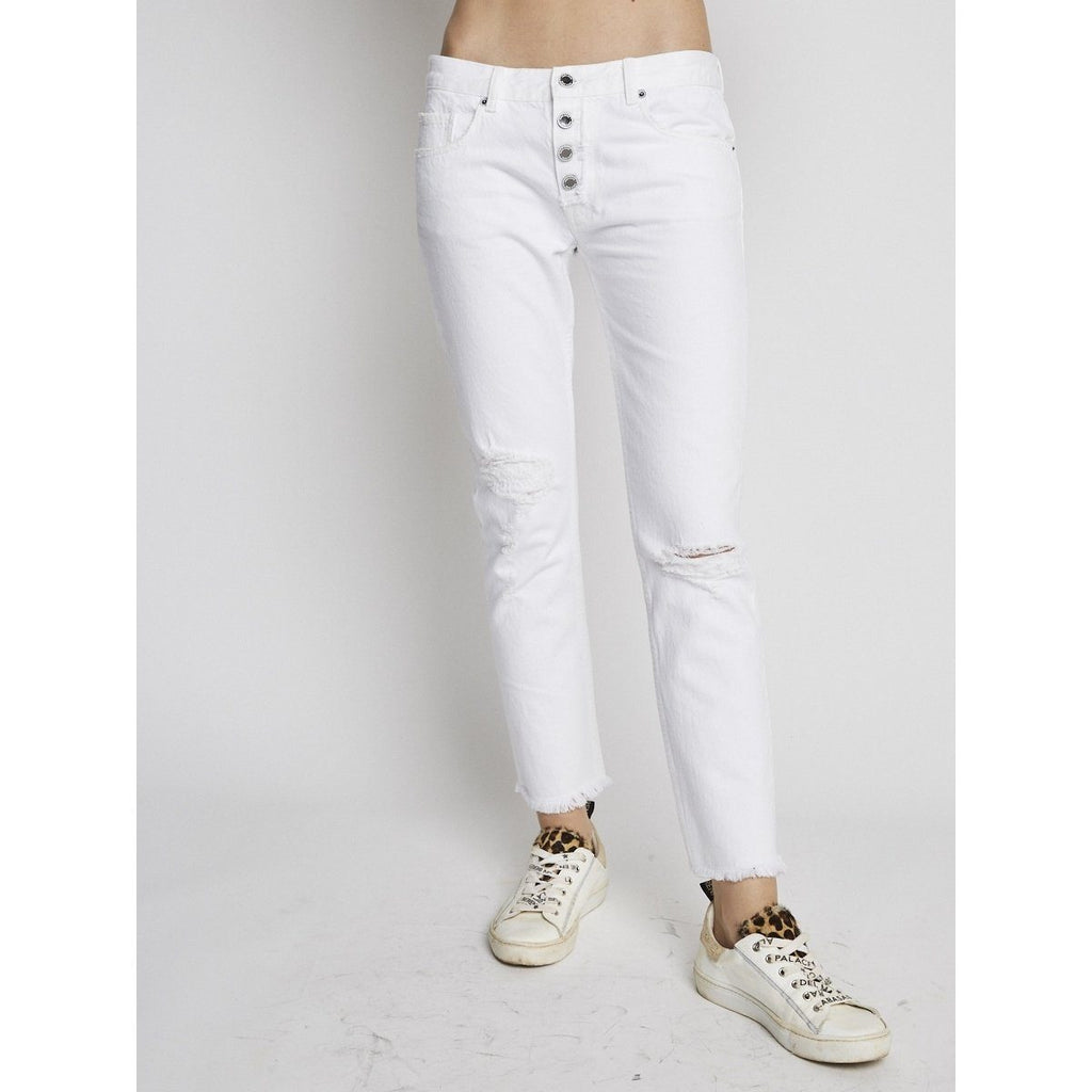 Berenice - White Straight-Leg Jeans 7/8