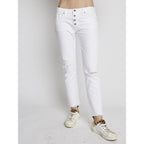Berenice - White Straight-Leg Jeans 7/8