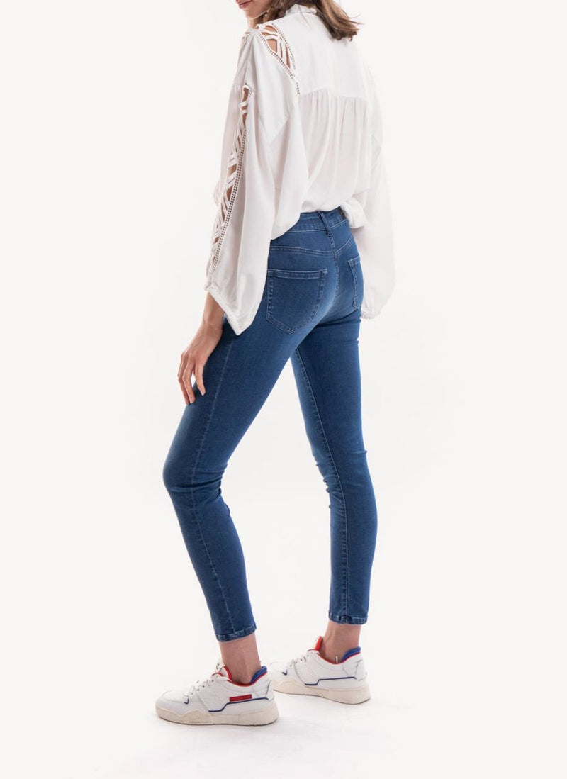 Replay - Jean Coupe Slim Faaby - Medium Blue - Femme