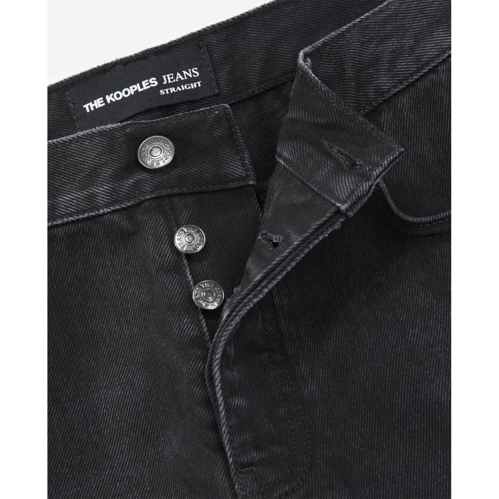 The Kooples - Jean Délavé Noir Coupe Droite Rétro - Homme