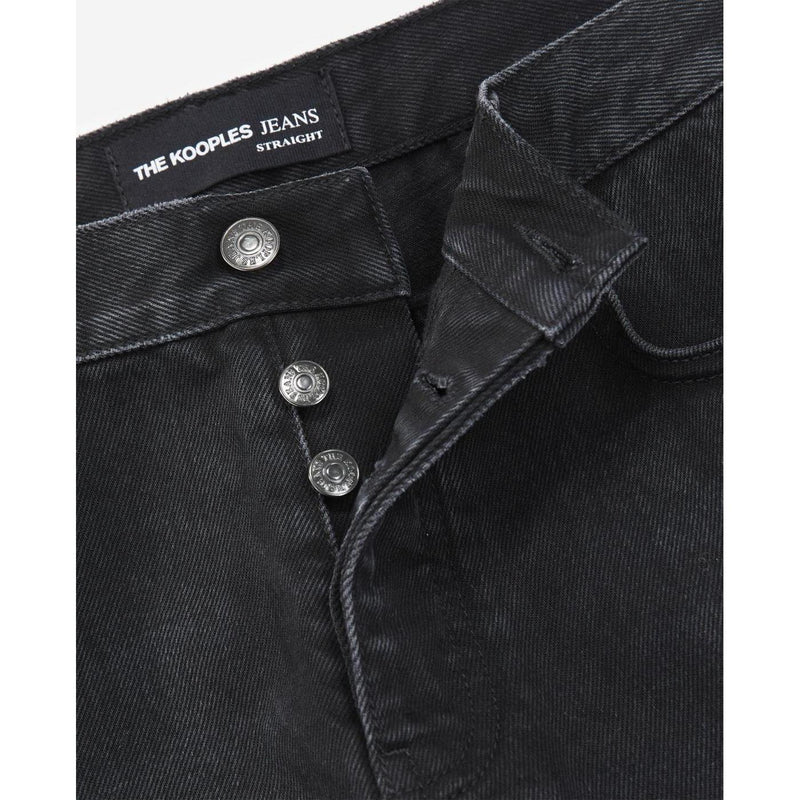 The Kooples - Jean Délavé Noir Coupe Droite Rétro - Homme