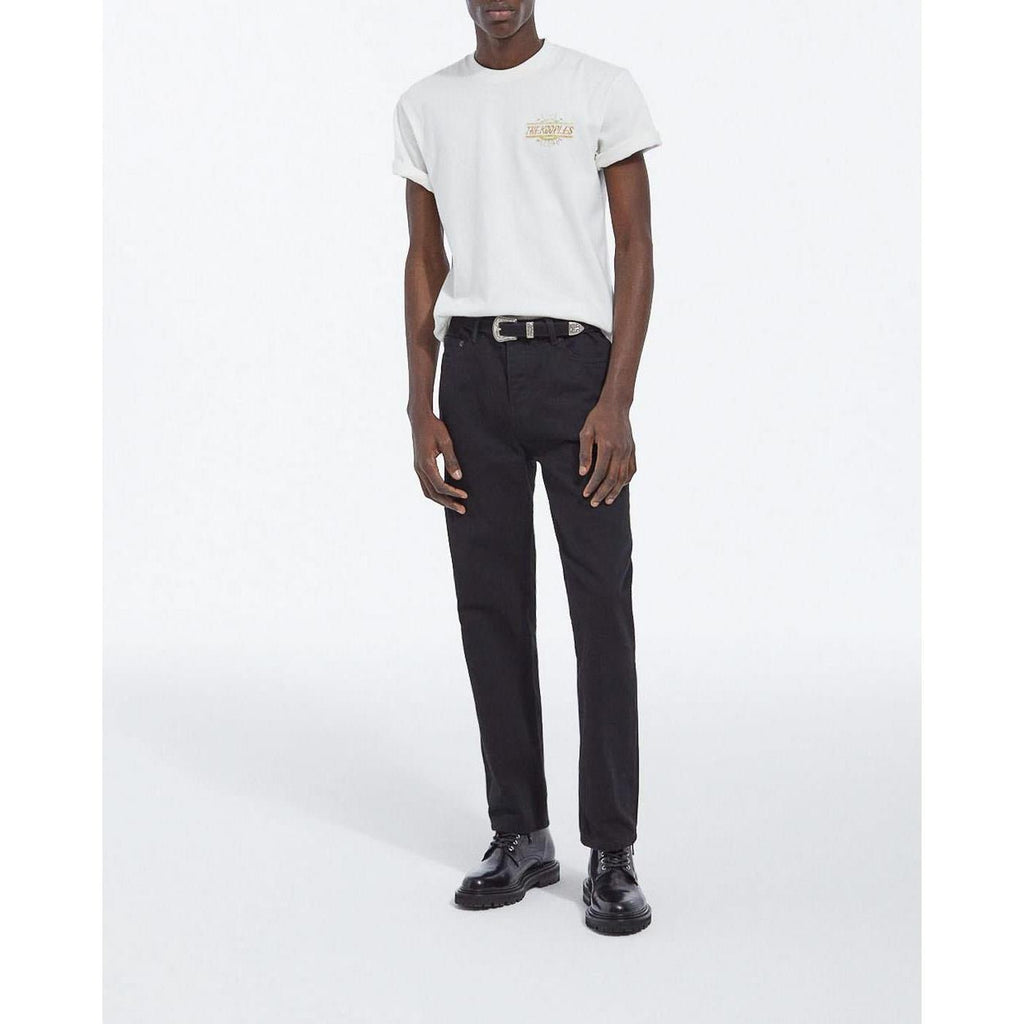The Kooples - Jean Délavé Noir Coupe Droite Rétro - Homme