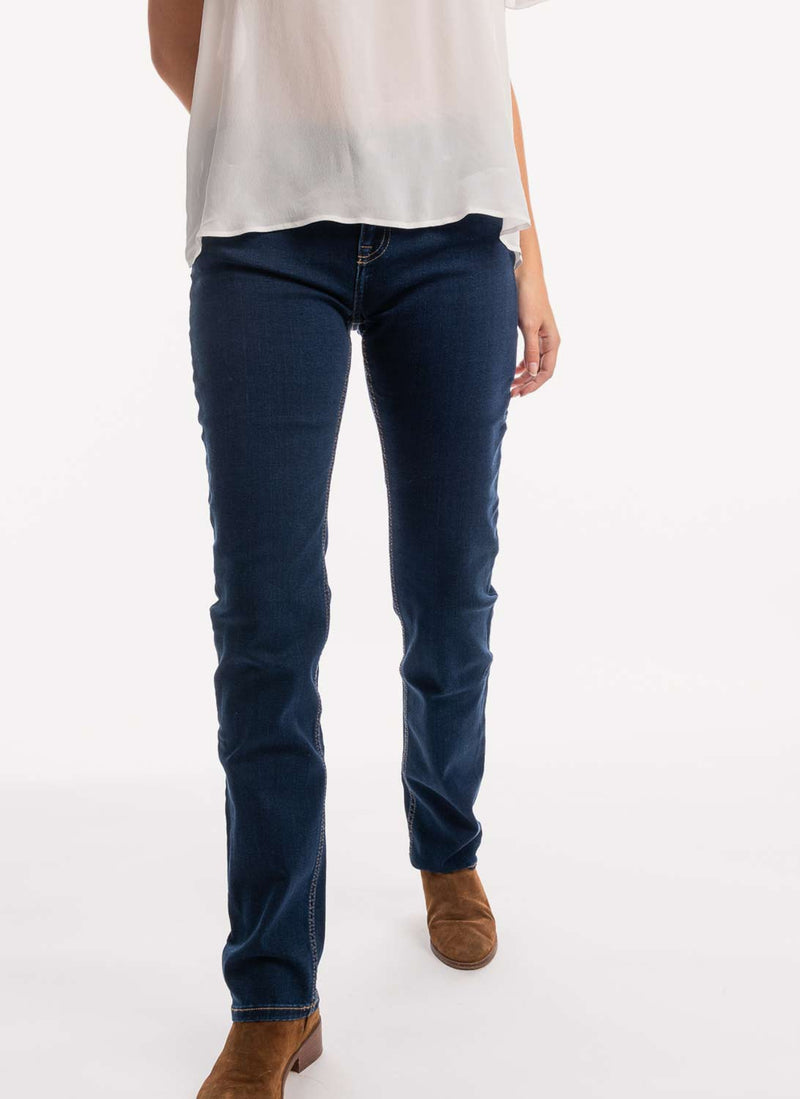 Tommy Hilfiger - Jean Droit - Denim Scuro - Femme