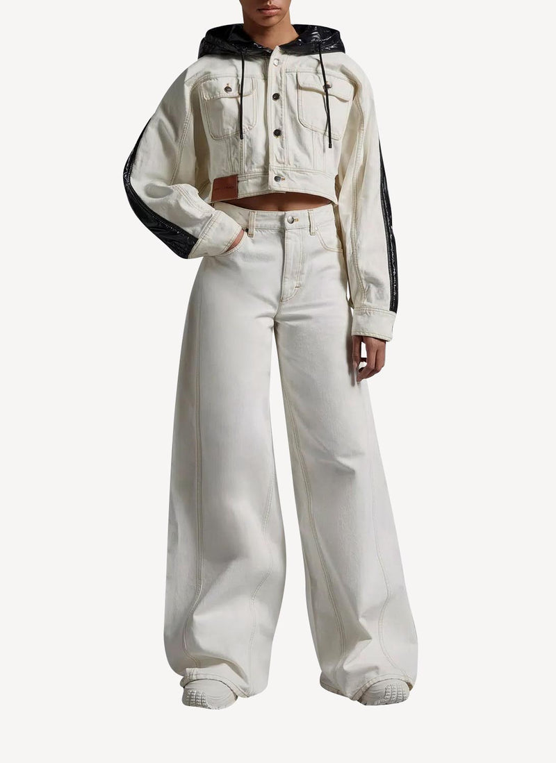 Moncler - Jean En Denim Décoloré X Alicia Keys - White - Femme