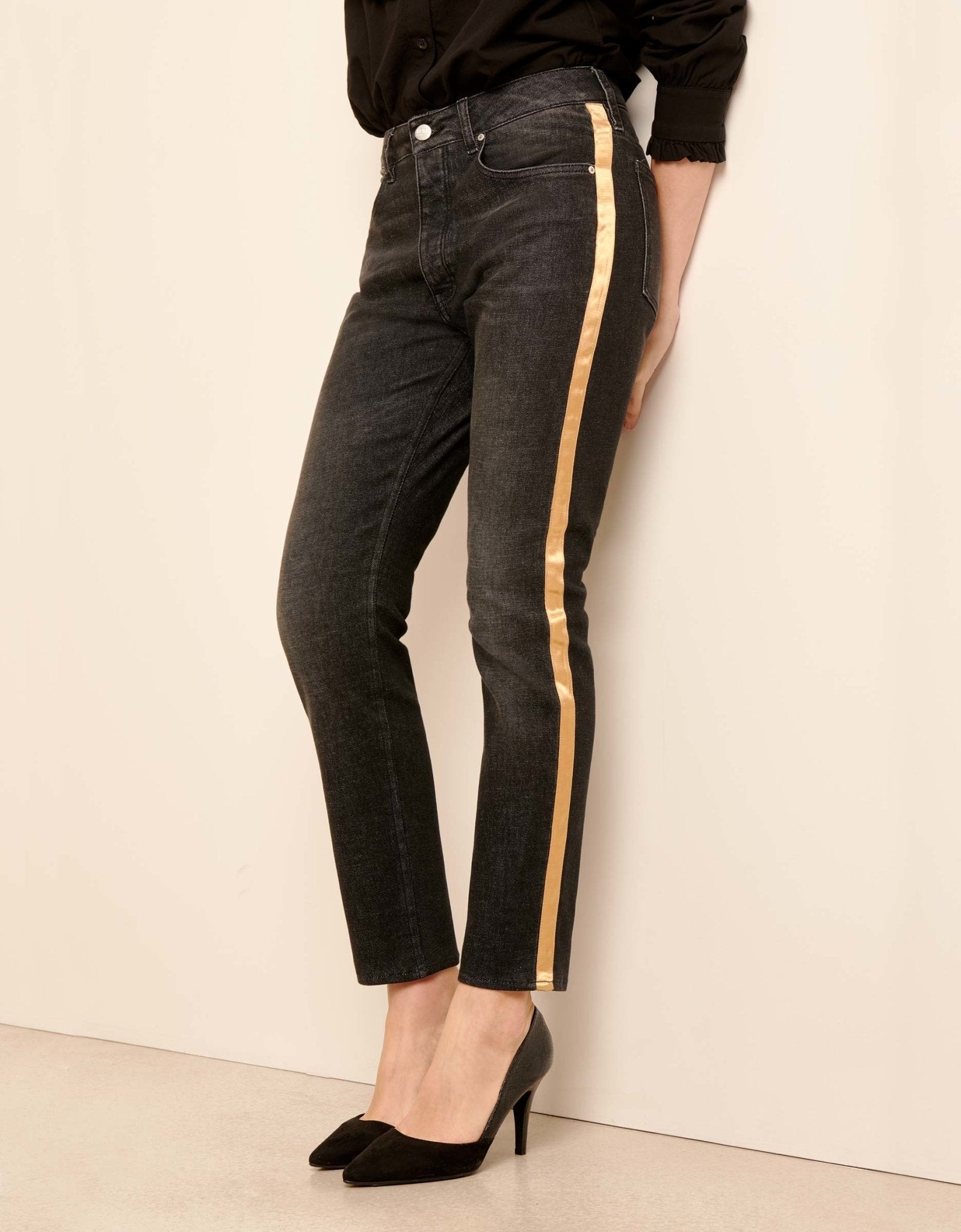 Jean Mom Harlem Herring - Gold Dnm Bl-15