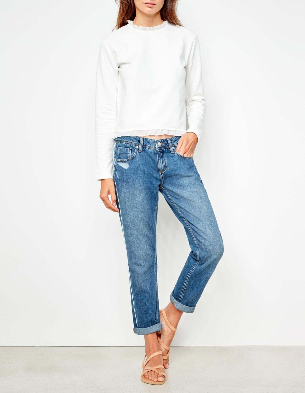 Reiko - Jean Nina Piping - White Dnm B-27