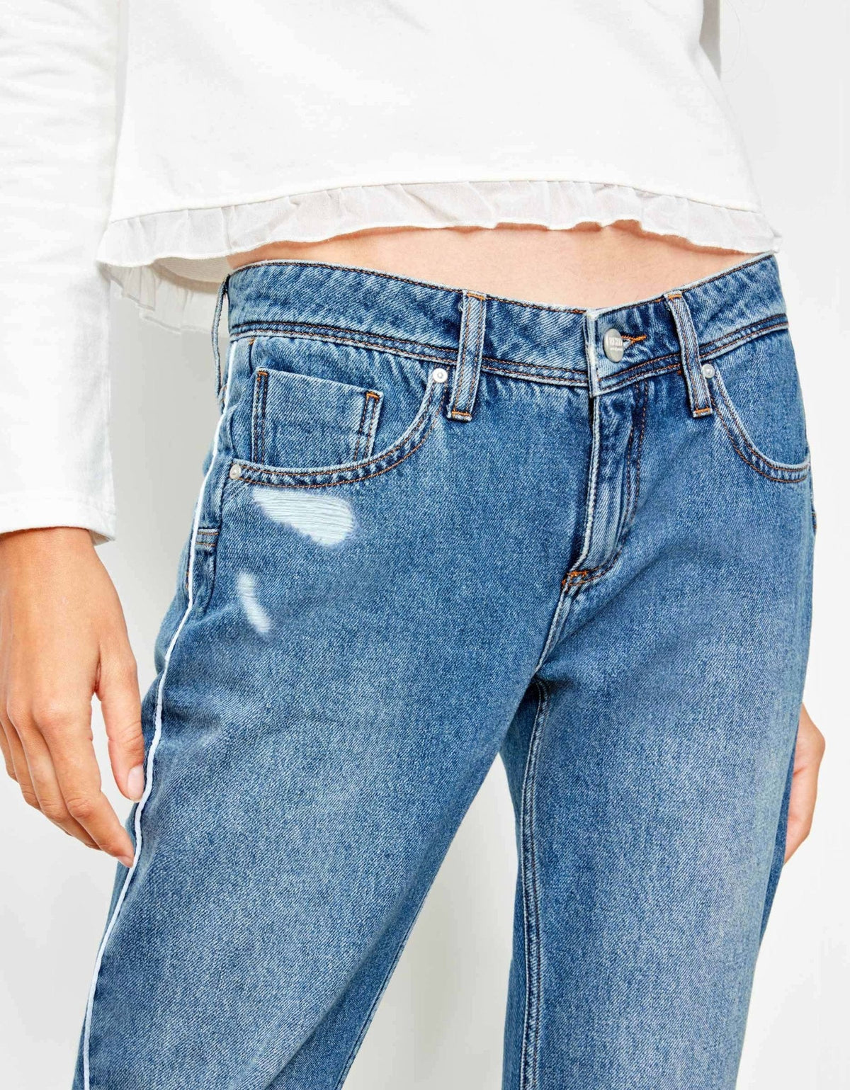 Reiko - Jean Nina Piping - White Dnm B-27