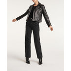 The Kooples - Jean Noir Large Naomy À Détail Matelassé - Femme