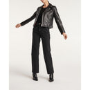 The Kooples - Jeans Naomy Ancho Negro Detalle Acolchado - Mujer