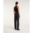 The Kooples - Jeans Naomy Ancho Negro Detalle Acolchado - Mujer