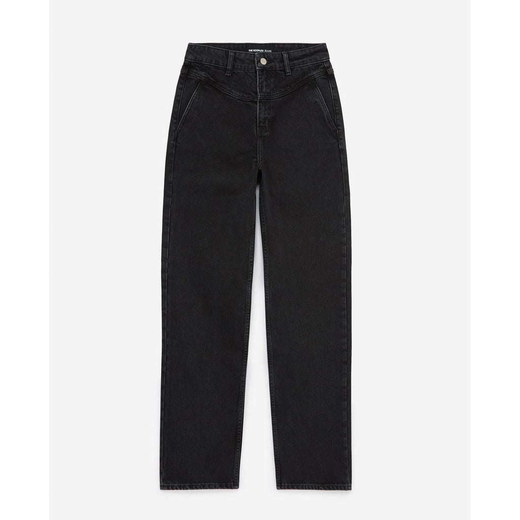 The Kooples - Jean Noir Large Naomy À Détail Matelassé - Femme