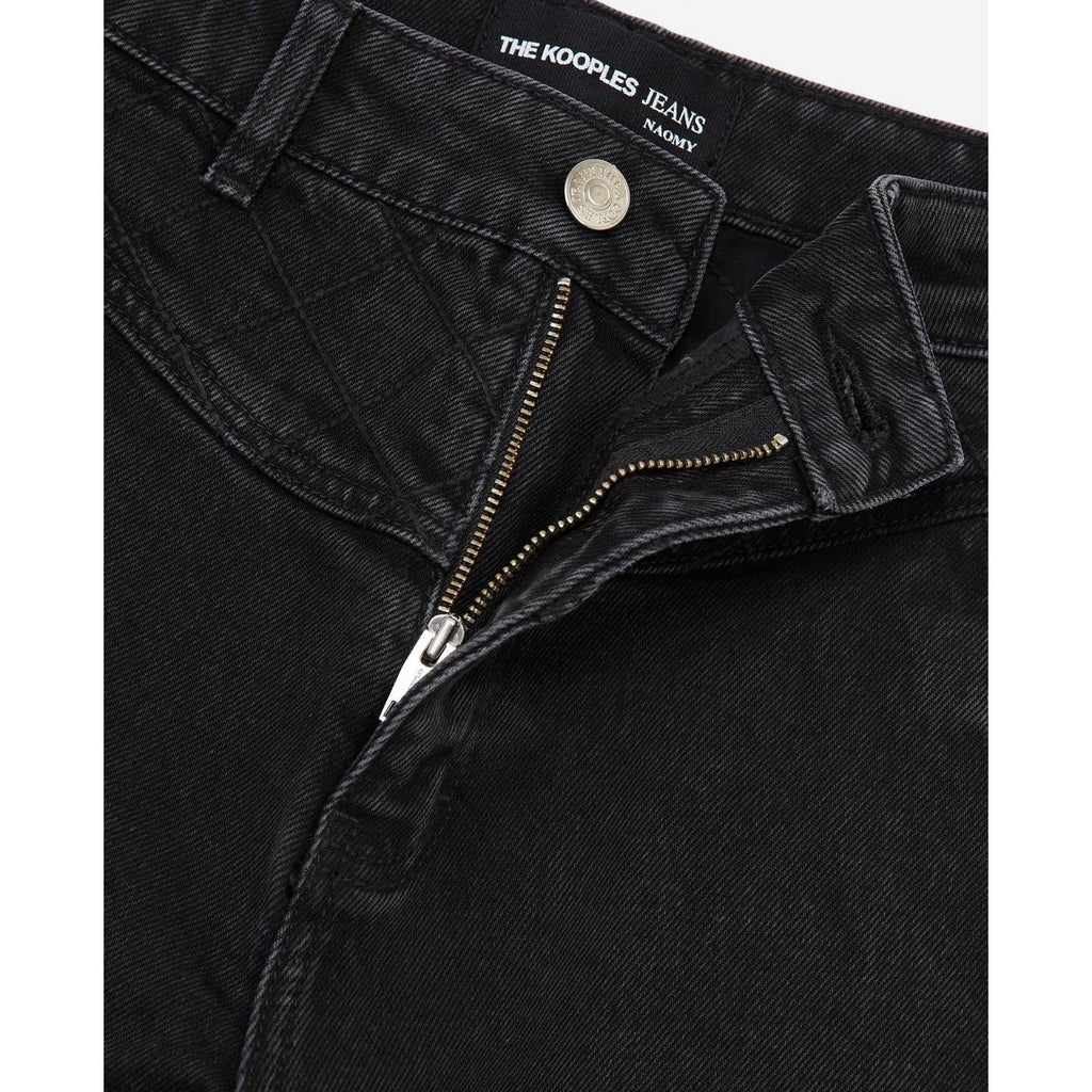 The Kooples - Jean Noir Large Naomy À Détail Matelassé - Femme