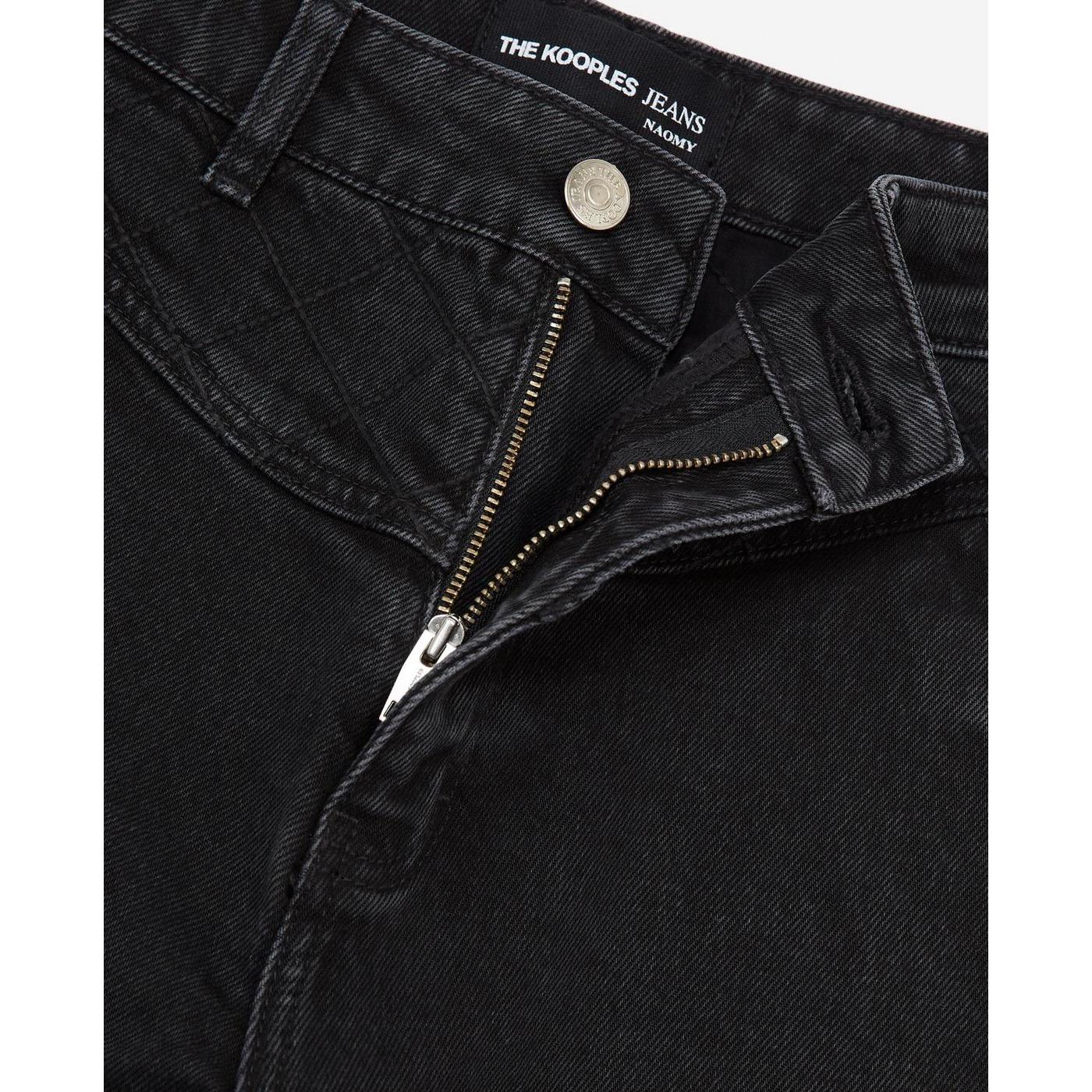 The Kooples - Jean Noir Large Naomy À Détail Matelassé - Femme