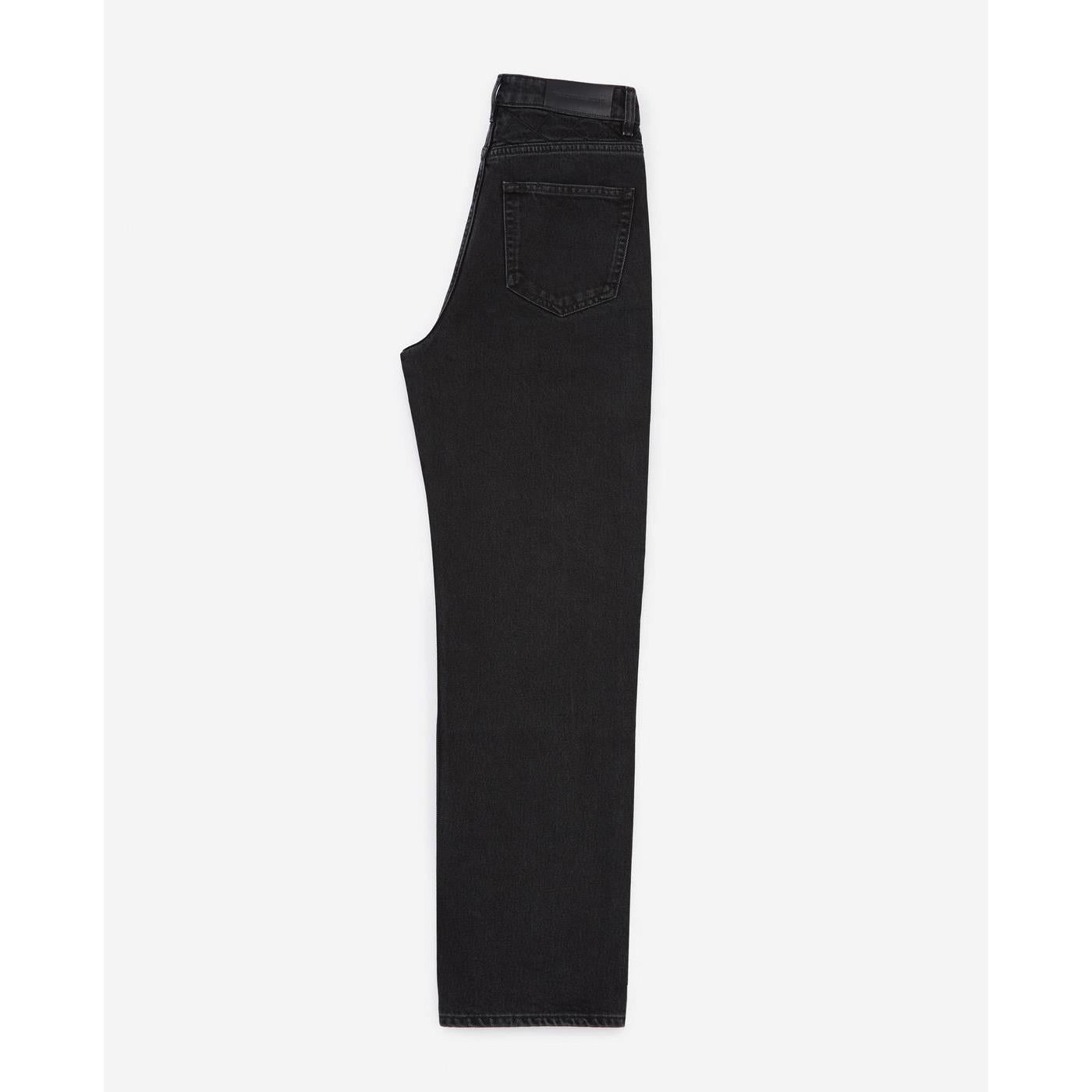 The Kooples - Jean Noir Large Naomy À Détail Matelassé - Femme