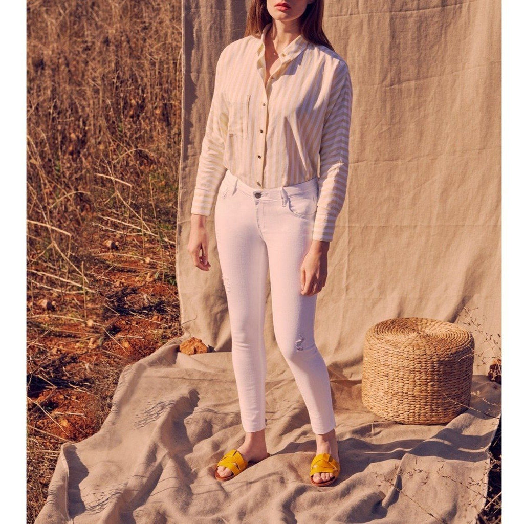 Lily Cropped Skinny Jeans - Denim White - Women