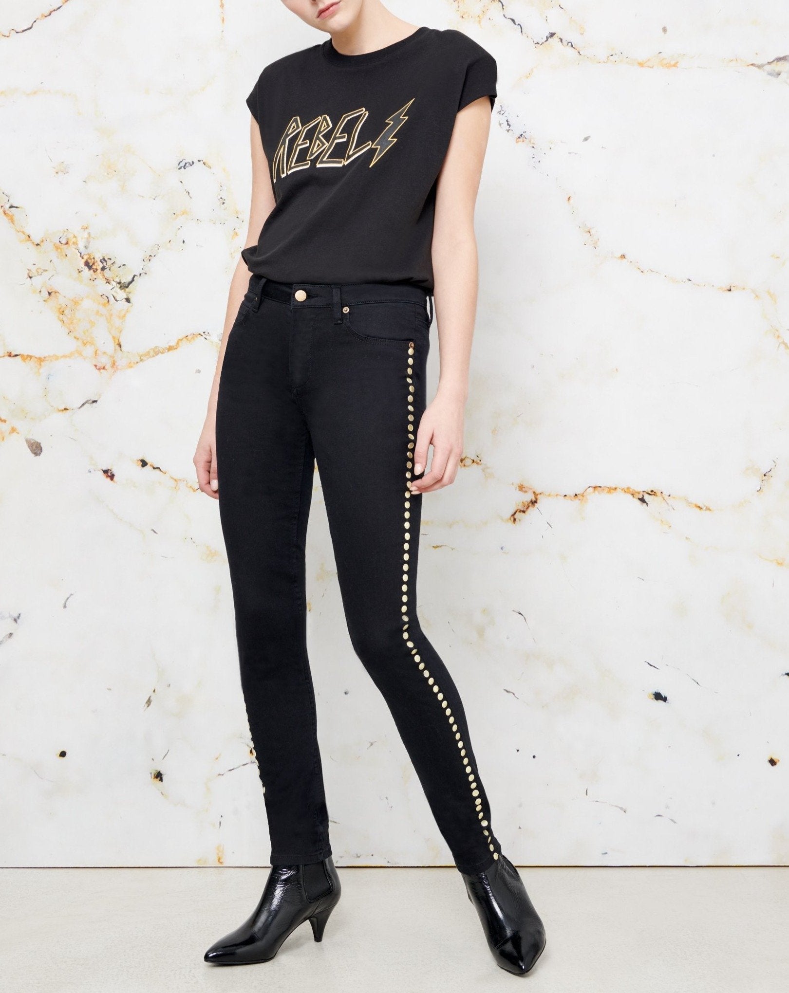 Noris Studs Skinny Jean - Dnm Black - Women