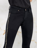 Vaqueros pitillo con tachuelas Noris - Dnm Black - Mujer