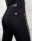 Vaqueros pitillo con tachuelas Noris - Dnm Black - Mujer