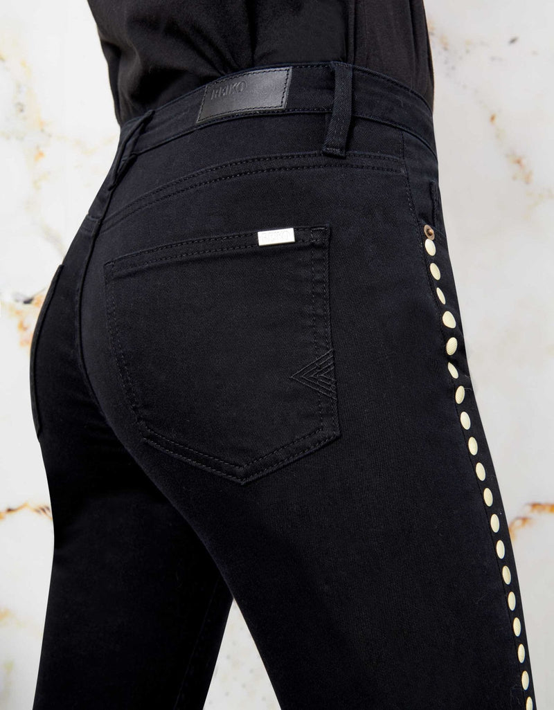 Vaqueros pitillo con tachuelas Noris - Dnm Black - Mujer