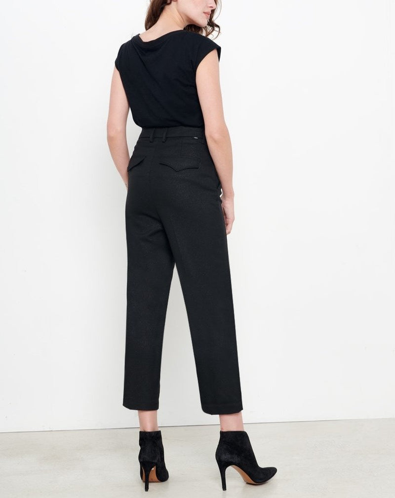 Vaqueros Lorenzo Fancy Cropped Straight - Negro Glitter