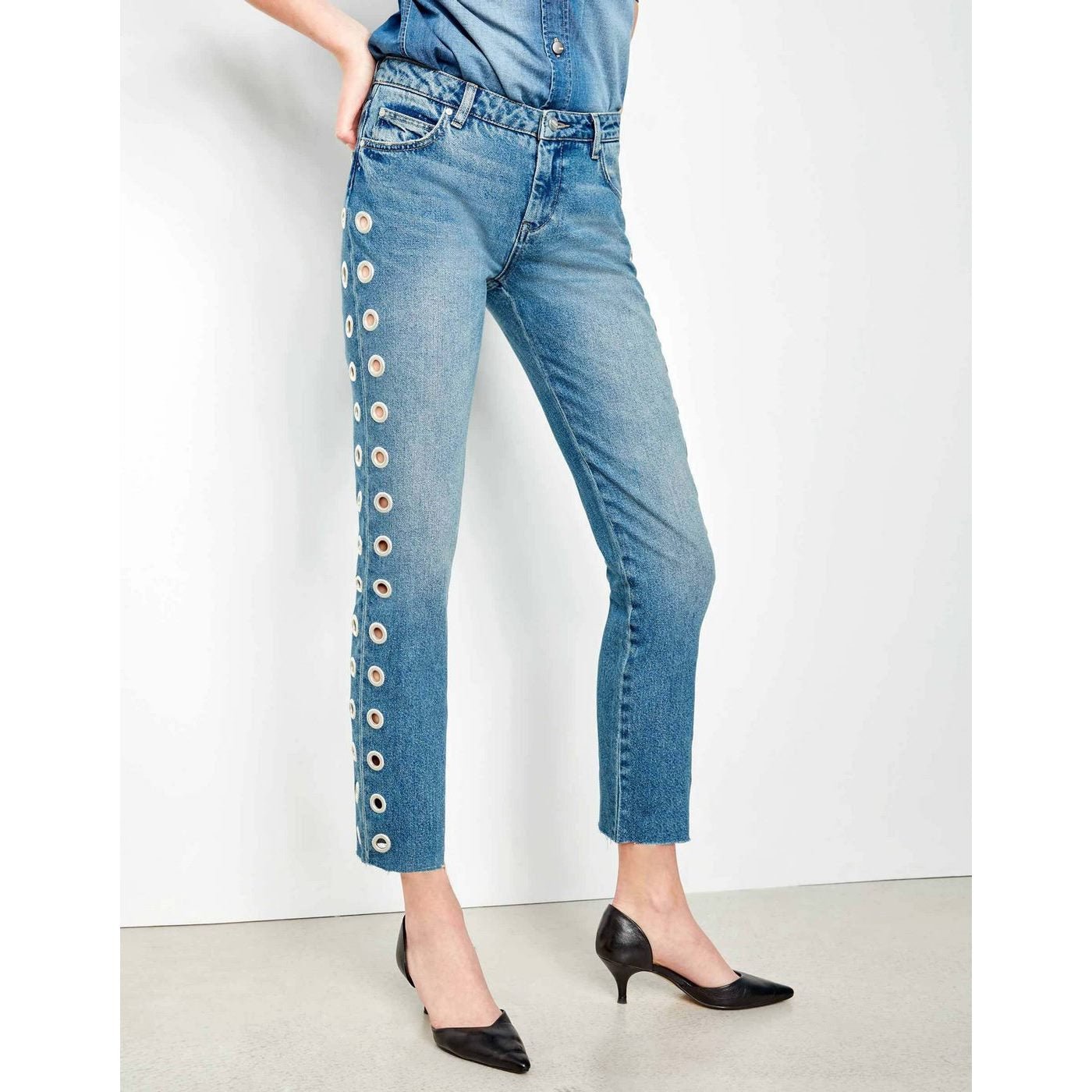 Jean Straight Cropped Prestonholes - Dnm M-85