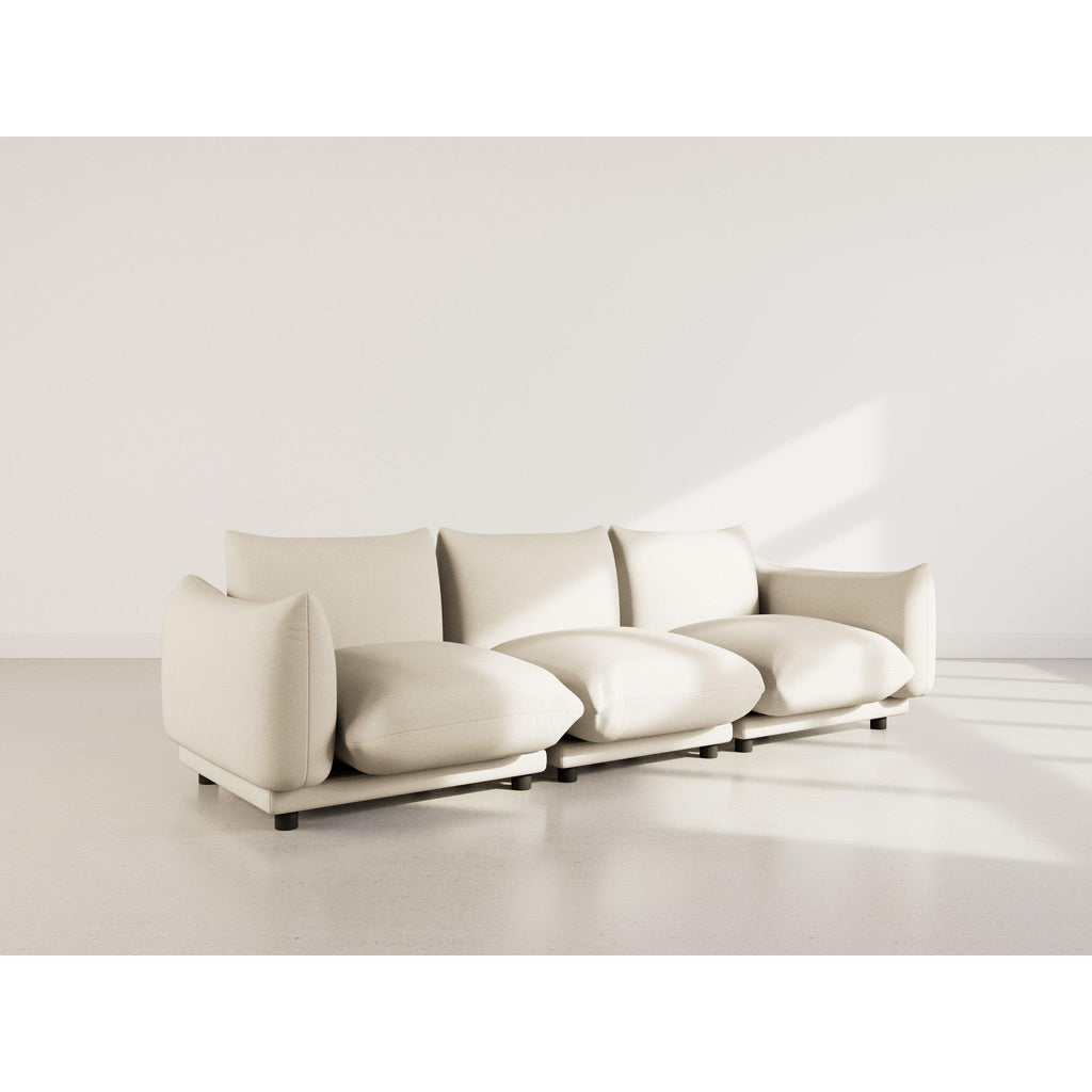 Jeanne - Sofá Modular - 3 Plazas - Terciopelo Texturizado - Beige
