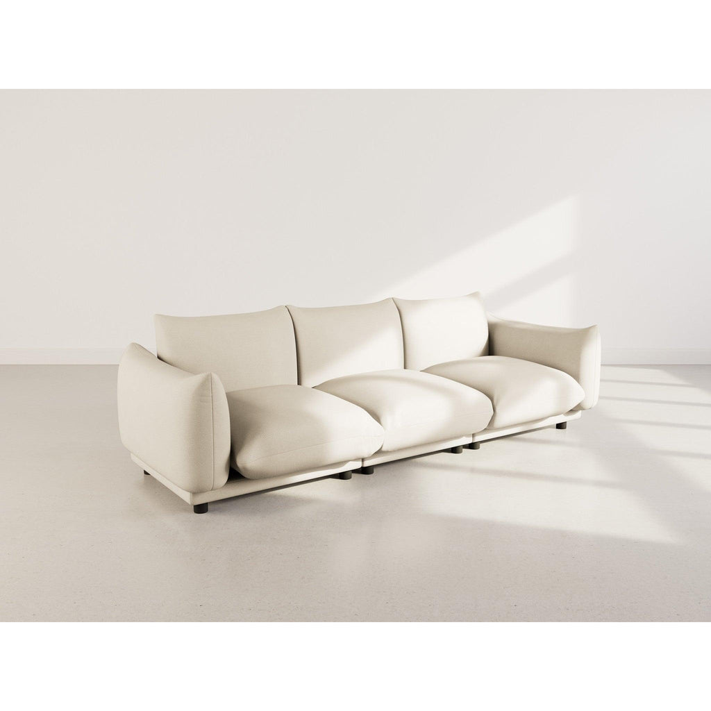 Jeanne - Sofá Modular - 3 Plazas - Terciopelo Texturizado - Beige