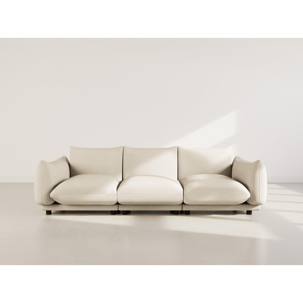 Jeanne - Sofá Modular - 3 Plazas - Terciopelo Texturizado - Beige