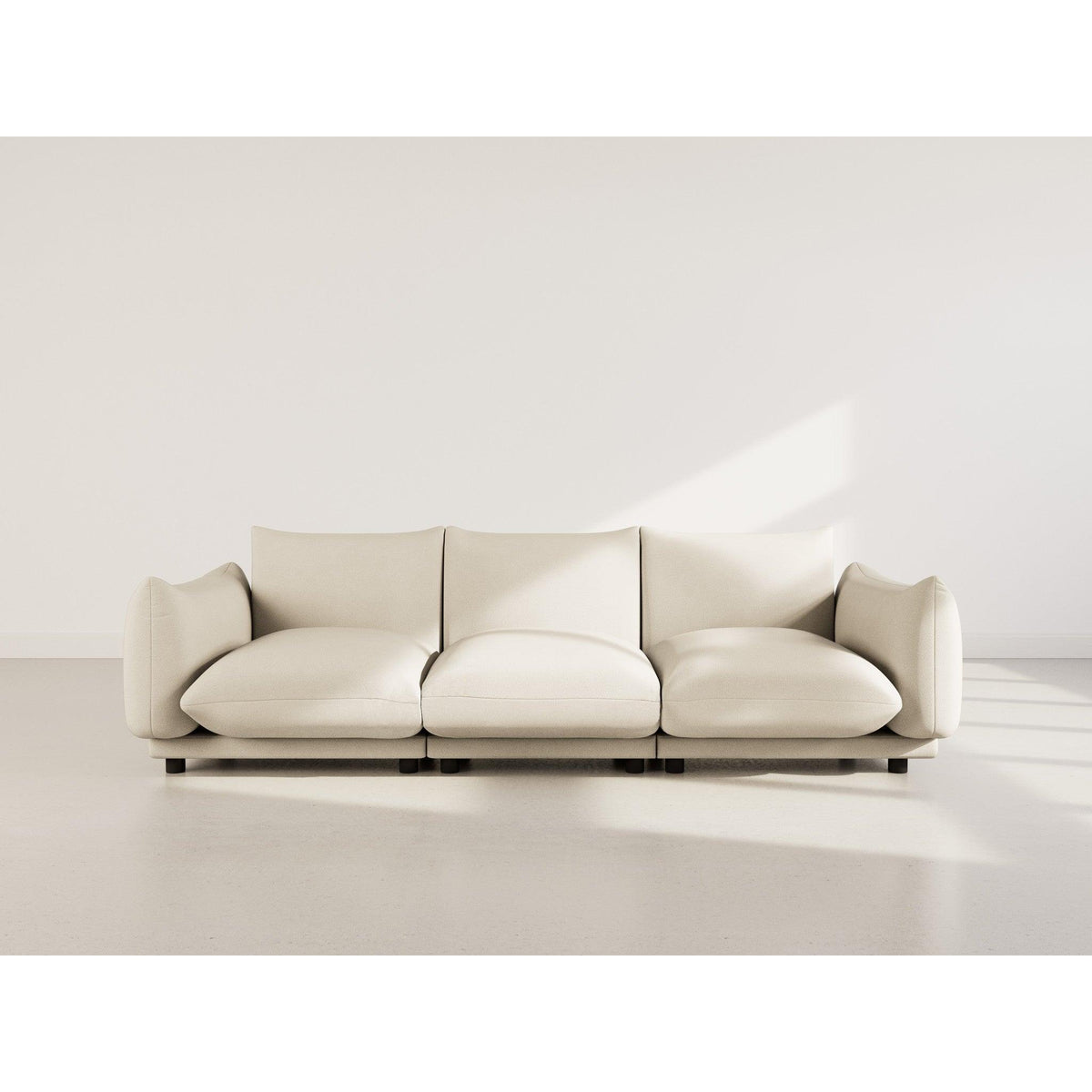 Jeanne - Sofá Modular - 3 Plazas - Terciopelo Texturizado - Beige