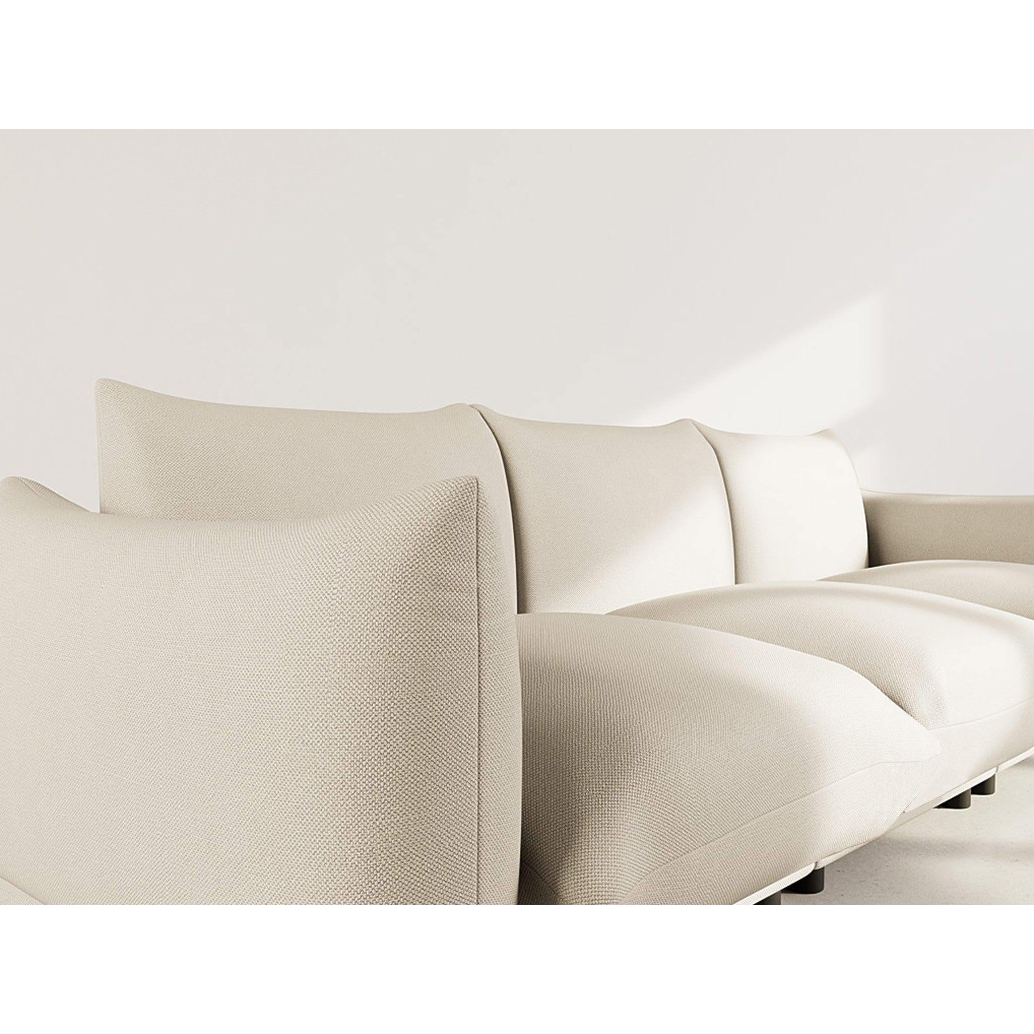 Jeanne - Sofá Modular - 3 Plazas - Terciopelo Texturizado - Beige