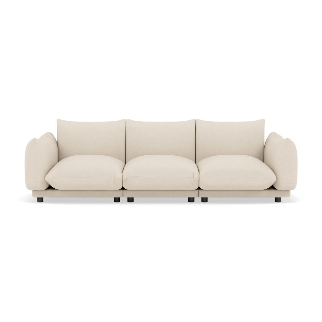 Jeanne - Sofá Modular - 3 Plazas - Terciopelo Texturizado - Beige