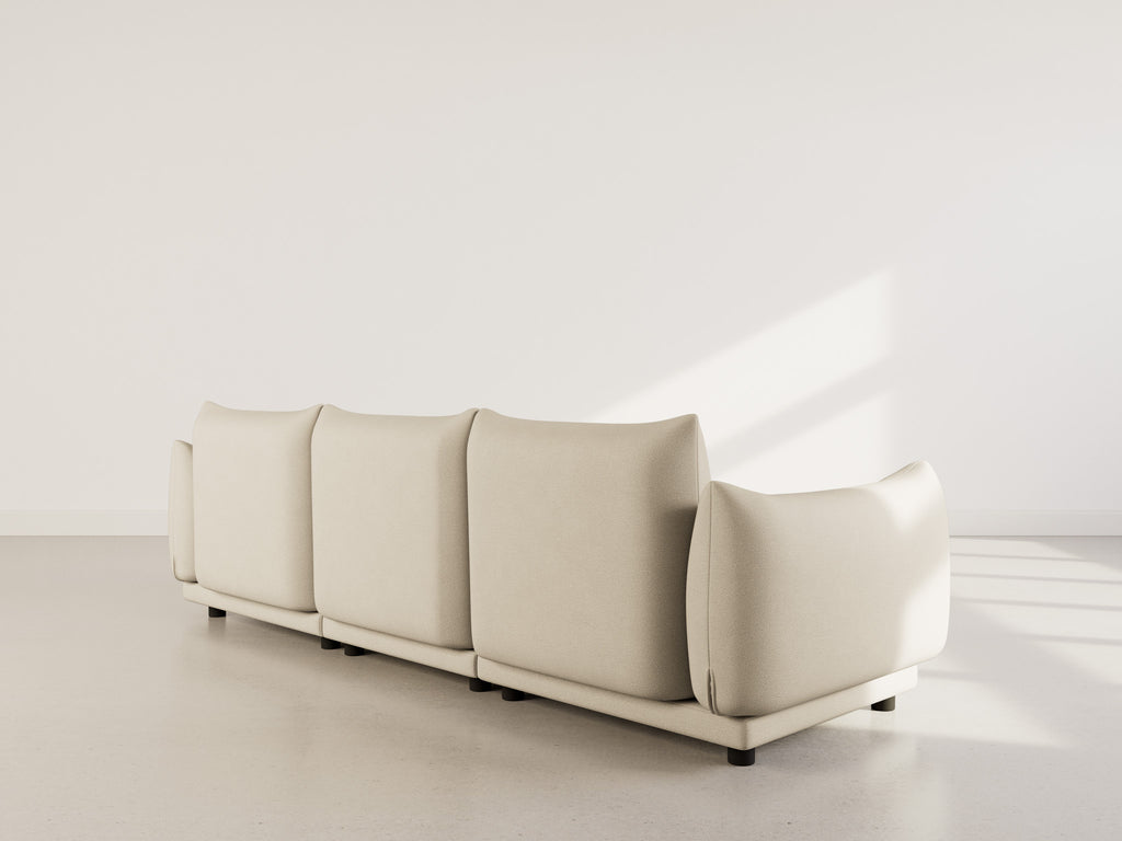 Jeanne - Divano Angolare Modulare Reversibile a 4 Posti - Velluto Strutturato - Beige