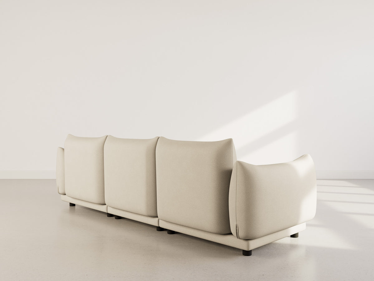 Jeanne - Divano Angolare Modulare Reversibile a 4 Posti - Velluto Strutturato - Beige