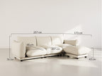 Jeanne - Divano Angolare Modulare Reversibile a 4 Posti - Velluto Strutturato - Beige