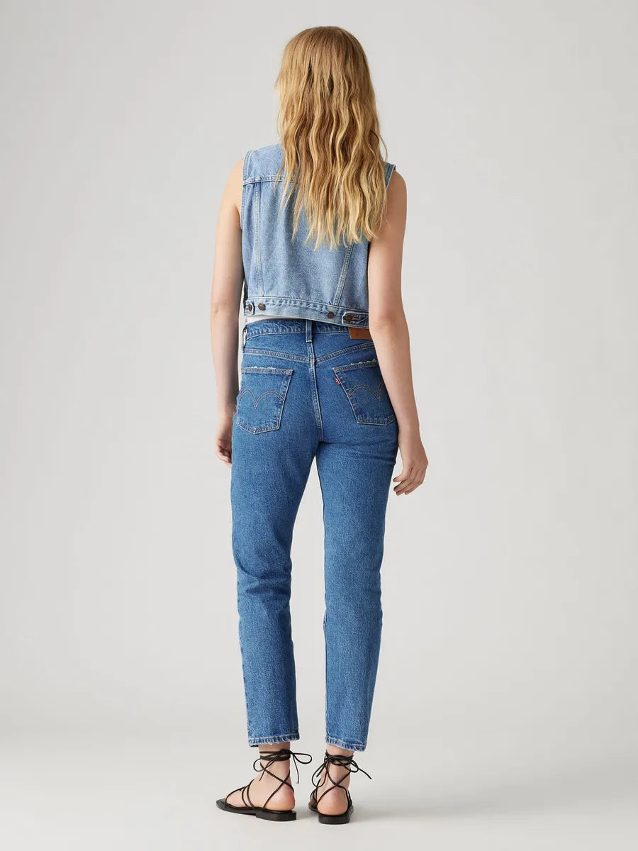 Levi'S 501® Crop Jeans Hoge Taille Blauw Denim Dames