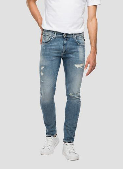 Replay - Jeans Johnfrus Broken Edge - Light Blue - Homme